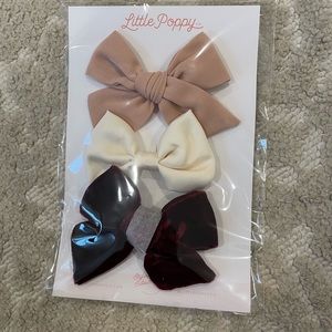 Little poppy co November baby toddler girl bow set bows hair accessories velvet